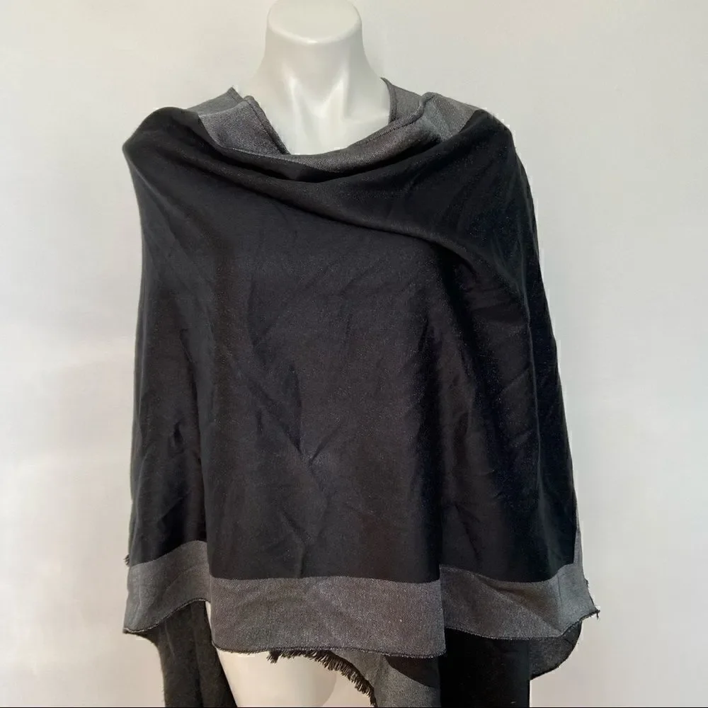 CK Metallic Knit Poncho Scarf Wrap